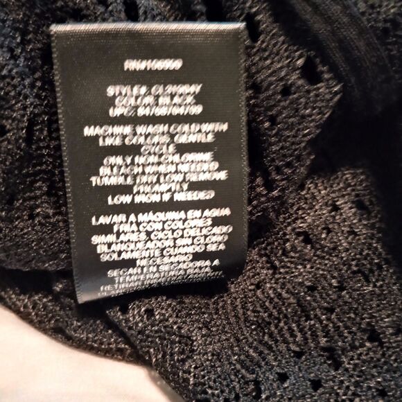 Catalina Black Hooded Swim Cover Up XL 16-18 Lace Pullover - Picture 4 of 6